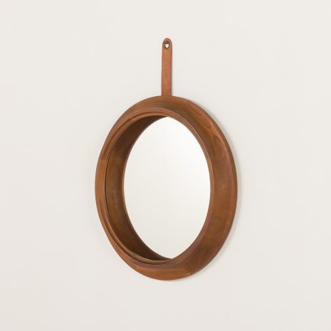 25162 Italian mid century mirror in solid teak sculptural frame, 1960s-2 25162 Italian mid century mirror in solid teak sculptural frame, 1960s-2