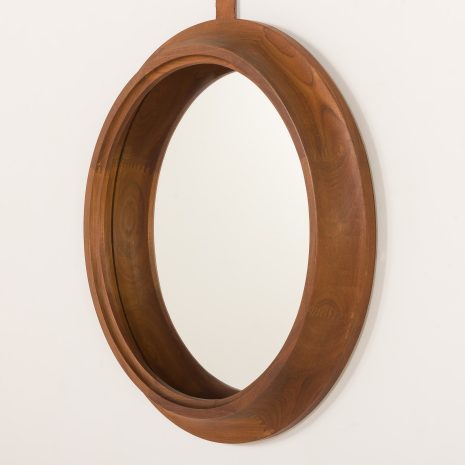 25162 Italian mid century mirror in solid teak sculptural frame, 1960s-3 25162 Italian mid century mirror in solid teak sculptural frame, 1960s-3
