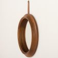 25162 Italian mid century mirror in solid teak sculptural frame, 1960s-7