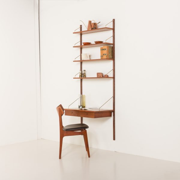 danish vintage teak home office shelving
