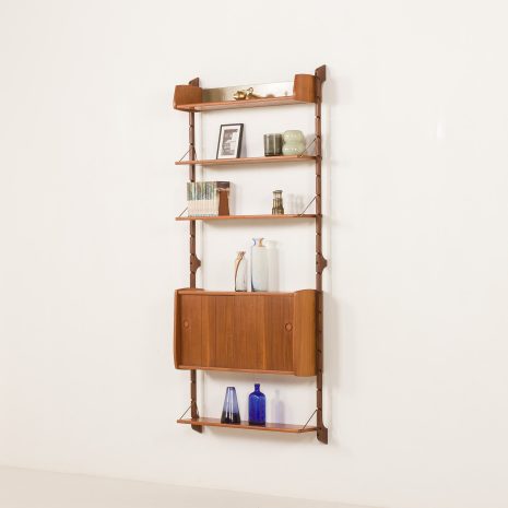 Scandinvaian mid century Ergo teak wall unit, Norway 1960s