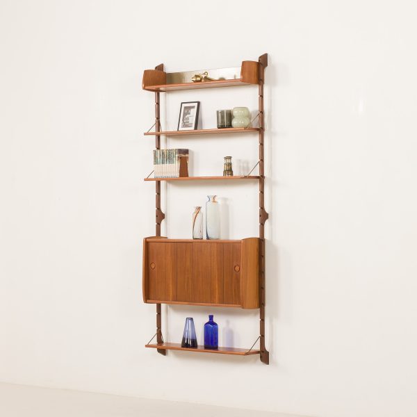 Scandinvaian mid century Ergo teak wall unit, Norway 1960s