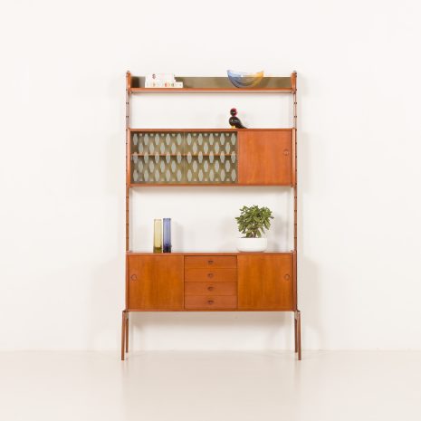 25306 Scandinavian free standing teak wall unit model Ergo by John Texmon, Norway 1960s-1 25306 Scandinavian free standing teak wall unit model Ergo by John Texmon, Norway 1960s-1