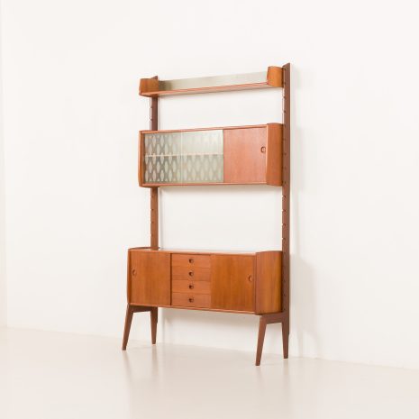 25306 Scandinavian free standing teak wall unit model Ergo by John Texmon, Norway 1960s-3 25306 Scandinavian free standing teak wall unit model Ergo by John Texmon, Norway 1960s-3