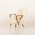25312 Scandinavian mid century armchair in long hair sheepskin, 1960s-5