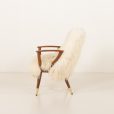 25312 Scandinavian mid century armchair in long hair sheepskin, 1960s-6
