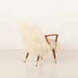 25312 Scandinavian mid century armchair in long hair sheepskin, 1960s-9