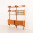 25328 Scandinavian mid century free standing wall unit with audio apliances cabinet, 1960s-18
