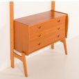 25329 Scandinavian mid century teak free standing wall unit, 1960s-14