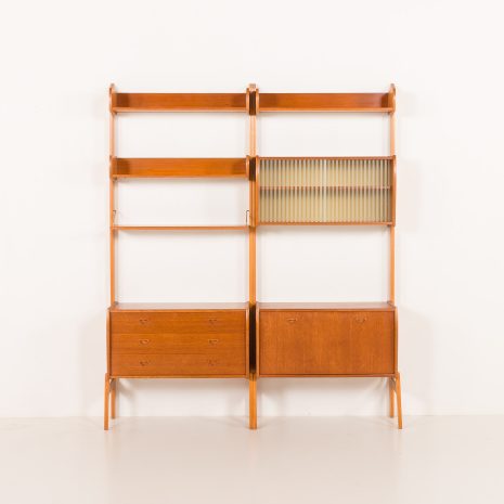 25329 Scandinavian mid century teak free standing wall unit, 1960s-15 25329 Scandinavian mid century teak free standing wall unit, 1960s-15