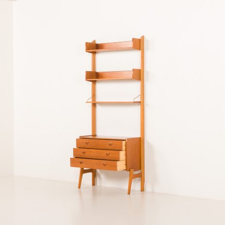 25329 Scandinavian mid century teak free standing wall unit, 1960s-4 25329 Scandinavian mid century teak free standing wall unit, 1960s-4