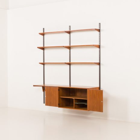 25355 Kai Kristiansen home office shelving unit in teak for FM Mobler, 1960s-4 25355 Kai Kristiansen home office shelving unit in teak for FM Mobler, 1960s-4