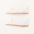 25294 Set of 2 mid century Danish teak floating shelves, 1960s-3