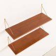 25294 Set of 2 mid century Danish teak floating shelves, 1960s-5