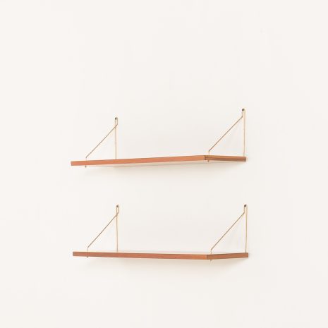 25295 Set of 2 Danish mid century teak floating shleves, 1960s-3 25295 Set of 2 Danish mid century teak floating shleves, 1960s-3