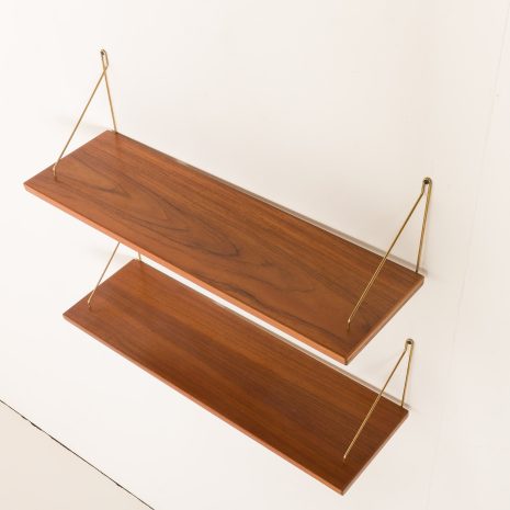 25295 Set of 2 Danish mid century teak floating shleves, 1960s-4 25295 Set of 2 Danish mid century teak floating shleves, 1960s-4