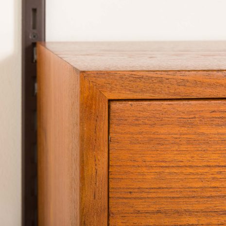 25310 Kai kristiansen teak wall unit with a console for FM Mobler, 1960s-11 25310 Kai kristiansen teak wall unit with a console for FM Mobler, 1960s-11