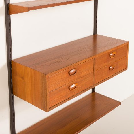 25310 Kai kristiansen teak wall unit with a console for FM Mobler, 1960s-7 25310 Kai kristiansen teak wall unit with a console for FM Mobler, 1960s-7