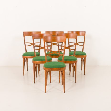 25321 Włoskie krzesła z połowy wieku z orzecha włoskiego i wełny w stylu Carlo Di Carli, 1950-3 25321 Włoskie krzesła z połowy wieku z orzecha włoskiego i wełny w stylu Carlo Di Carli, 1950-3