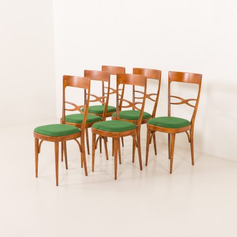 25321 Włoskie krzesła z połowy wieku z orzecha włoskiego i wełny w stylu Carlo Di Carli, 1950-4 25321 Włoskie krzesła z połowy wieku z orzecha włoskiego i wełny w stylu Carlo Di Carli, 1950-4