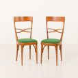 25321 Włoskie krzesła z połowy wieku z orzecha włoskiego i wełny w stylu Carlo Di Carli, 1950-9