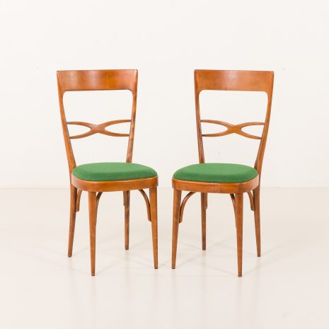 25321 Włoskie krzesła z połowy wieku z orzecha włoskiego i wełny w stylu Carlo Di Carli, 1950-9 25321 Włoskie krzesła z połowy wieku z orzecha włoskiego i wełny w stylu Carlo Di Carli, 1950-9