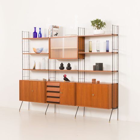 25331 Italian mid century teak wall unit, 1950s-2 25331 Italian mid century teak wall unit, 1950s-2