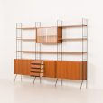 25331 Italian mid century teak wall unit, 1950s-4