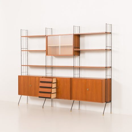 25331 Italian mid century teak wall unit, 1950s-4 25331 Italian mid century teak wall unit, 1950s-4