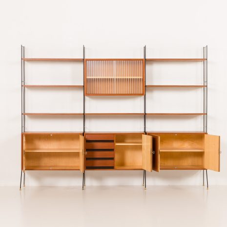 25331 Italian mid century teak wall unit, 1950s-6 25331 Italian mid century teak wall unit, 1950s-6
