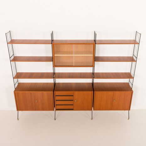 25331 Italian mid century teak wall unit, 1950s-8 25331 Italian mid century teak wall unit, 1950s-8