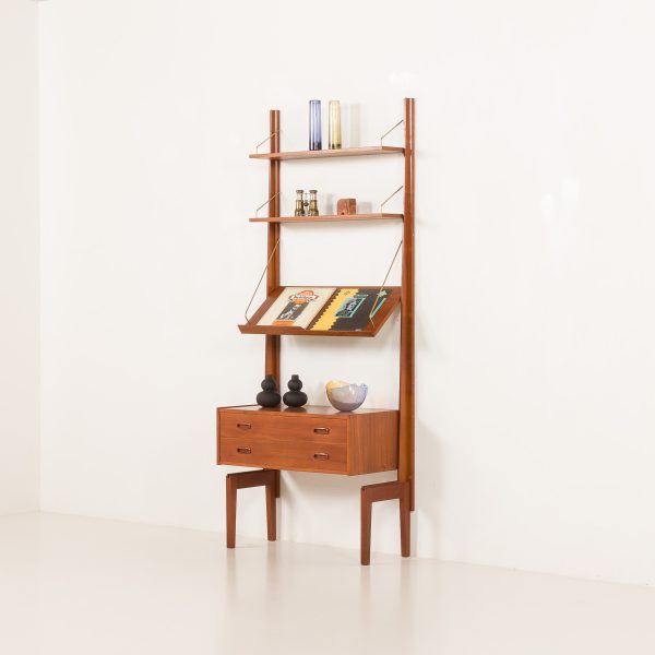 Scandinavian mid century free standing wall unit, Denmark, 1960s