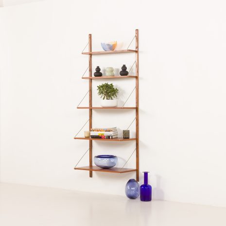 25338 Scandinavian mid century teak shleving unit, 5 shelves, Sweden 1960s-2 Scandinavian mid century shleving unit, 5 teak shelves, Sweden 1960s