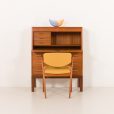 25344 Danish mid century teak sectrataire with brass inlays, 1960s-1