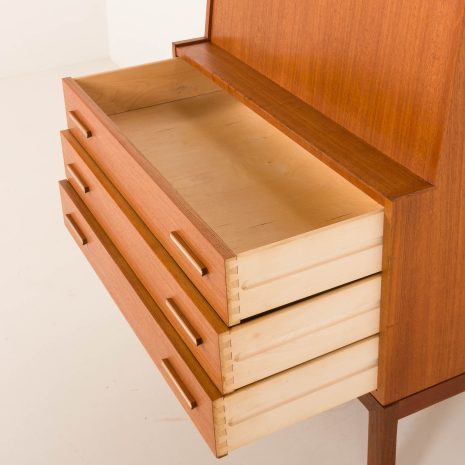 25344 Danish mid century teak sectrataire with brass inlays, 1960s-21 25344 Danish mid century teak sectrataire with brass inlays, 1960s-21