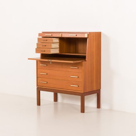 25344 Danish mid century teak sectrataire with brass inlays, 1960s-4 25344 Danish mid century teak sectrataire with brass inlays, 1960s-4