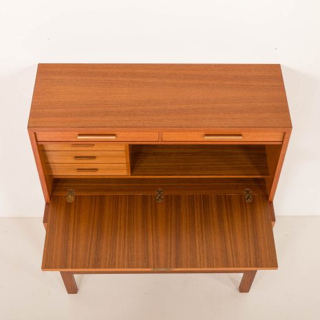 25344 Danish mid century teak sectrataire with brass inlays, 1960s-9 25344 Danish mid century teak sectrataire with brass inlays, 1960s-9