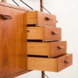 25345 Danish mid century teak wall unit, 1960s-16