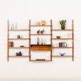 25346 Danish mid century 3 bay shleving unit in teak, 1960s-1