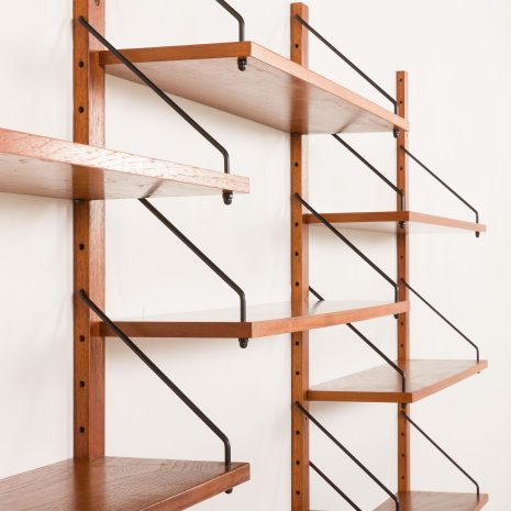 25346 Danish mid century 3 bay shleving unit in teak, 1960s-10 25346 Danish mid century 3 bay shleving unit in teak, 1960s-10