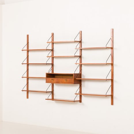 25346 Danish mid century 3 bay shleving unit in teak, 1960s-3 25346 Danish mid century 3 bay shleving unit in teak, 1960s-3