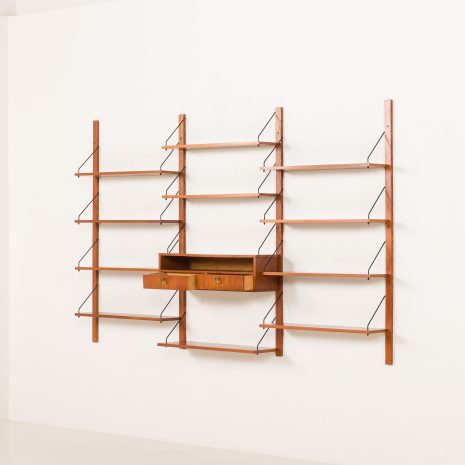 25346 Danish mid century 3 bay shleving unit in teak, 1960s-4 25346 Danish mid century 3 bay shleving unit in teak, 1960s-4