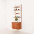 Danish teak one bay wall unit, 1970s