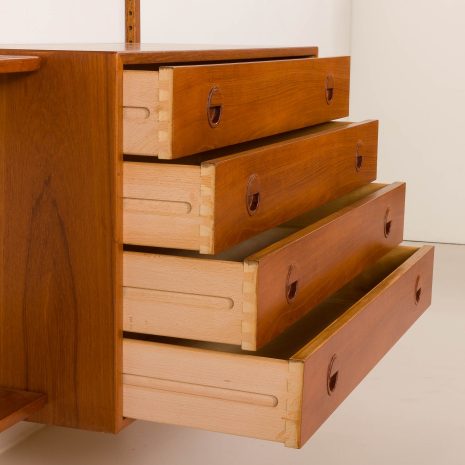 25350 Extra wide Hansen & Guldborg teak wall unit for HG Møble, Denmark, 1960s-24 25350 Extra wide Hansen & Guldborg teak wall unit for HG Møble, Denmark, 1960s-24