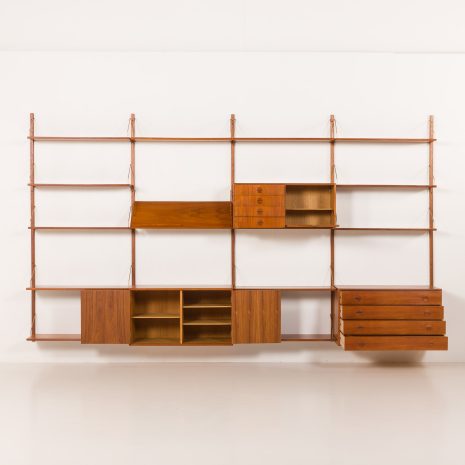 25350 Extra wide Hansen & Guldborg teak wall unit for HG Møble, Denmark, 1960s-5 25350 Extra wide Hansen & Guldborg teak wall unit for HG Møble, Denmark, 1960s-5