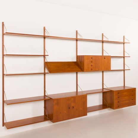 25350 Extra wide Hansen & Guldborg teak wall unit for HG Møble, Denmark, 1960s-9 25350 Extra wide Hansen & Guldborg teak wall unit for HG Møble, Denmark, 1960s-9