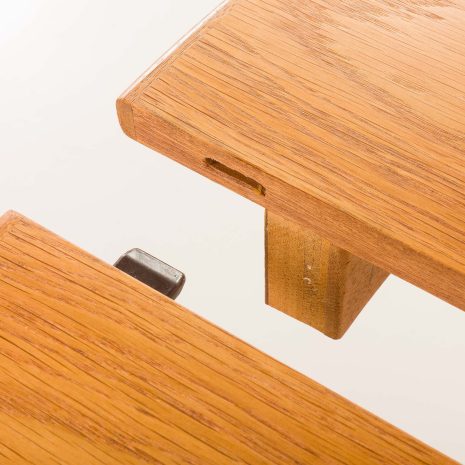 25351 Duński okrągły stół dębowy z połowy wieku z jednym dodatkowym liściem, 1960-10 25351 Duński okrągły stół dębowy z połowy wieku z jednym dodatkowym liściem, 1960-10