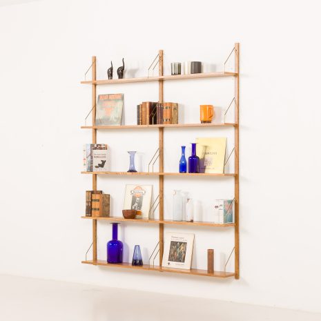 25358 Danish mid century oak sheling unit, 1970s-2