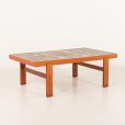 25361 Ox Art extra large coffe table in teak an ceramic tiles, Denmark 1970s-2