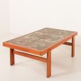 25361 Ox Art extra large coffe table in teak an ceramic tiles, Denmark 1970s-5